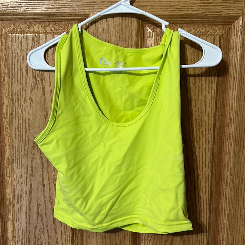 Zyia xl neon yellow/green crop bra